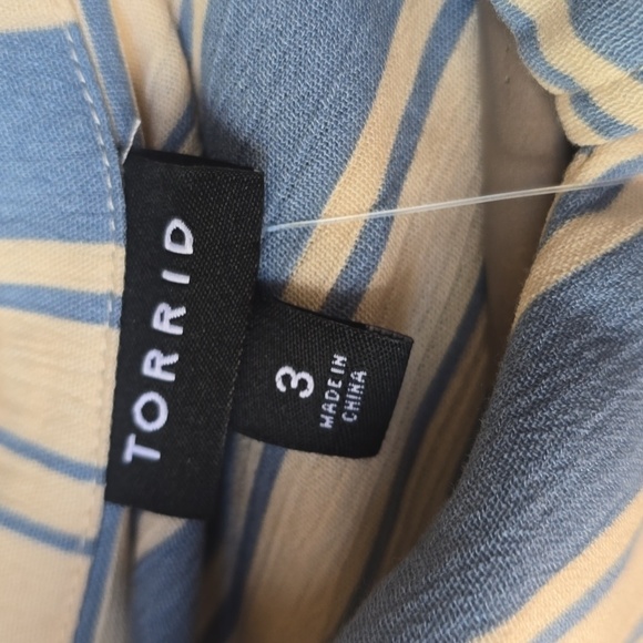 Torrid Lizzie Crinkle Gauze Button Up Stripe Skirt Maxi Set New 2x 3x - Picture 10 of 16